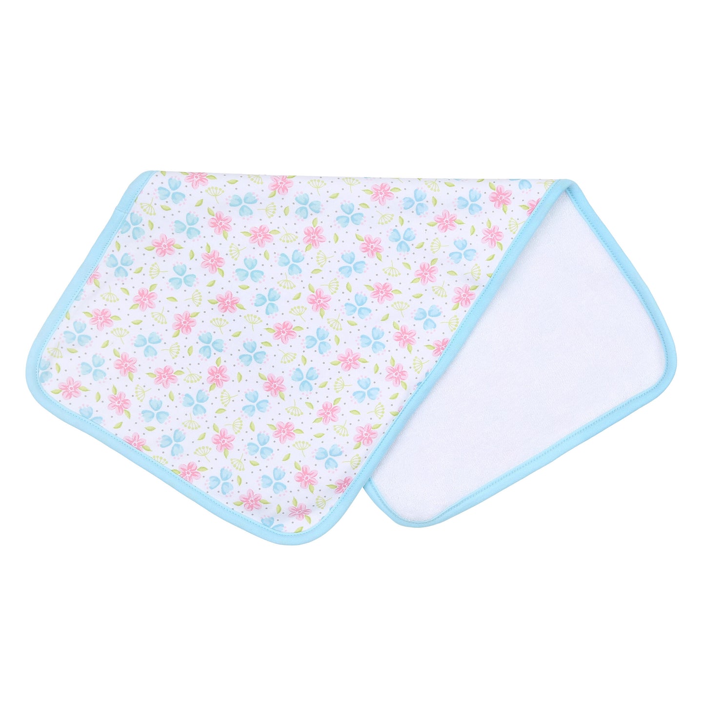 Natalie's Classics Sky Blue Printed Pima Cotton Burp Cloth