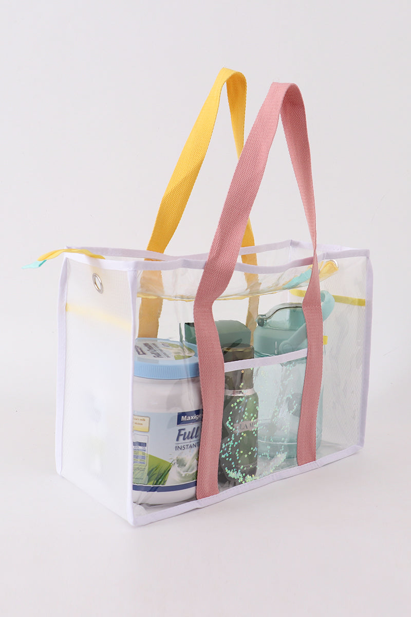 Pink clear waterproof beach travel bag