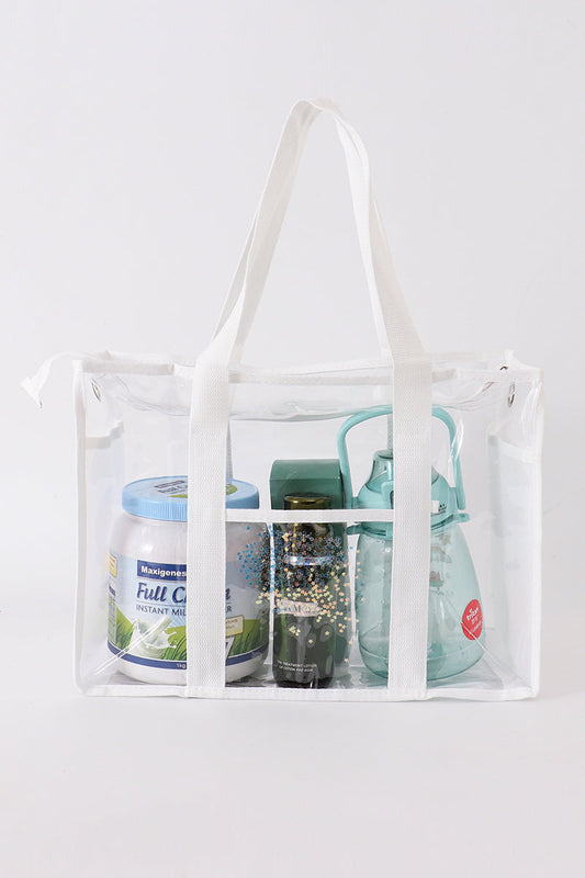 White clear waterproof beach travel bag