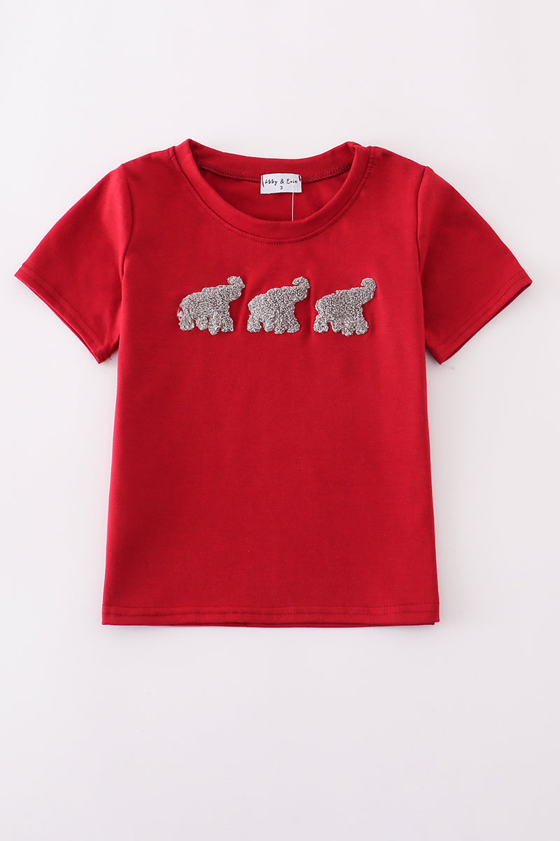 Alabama elephant french knot top