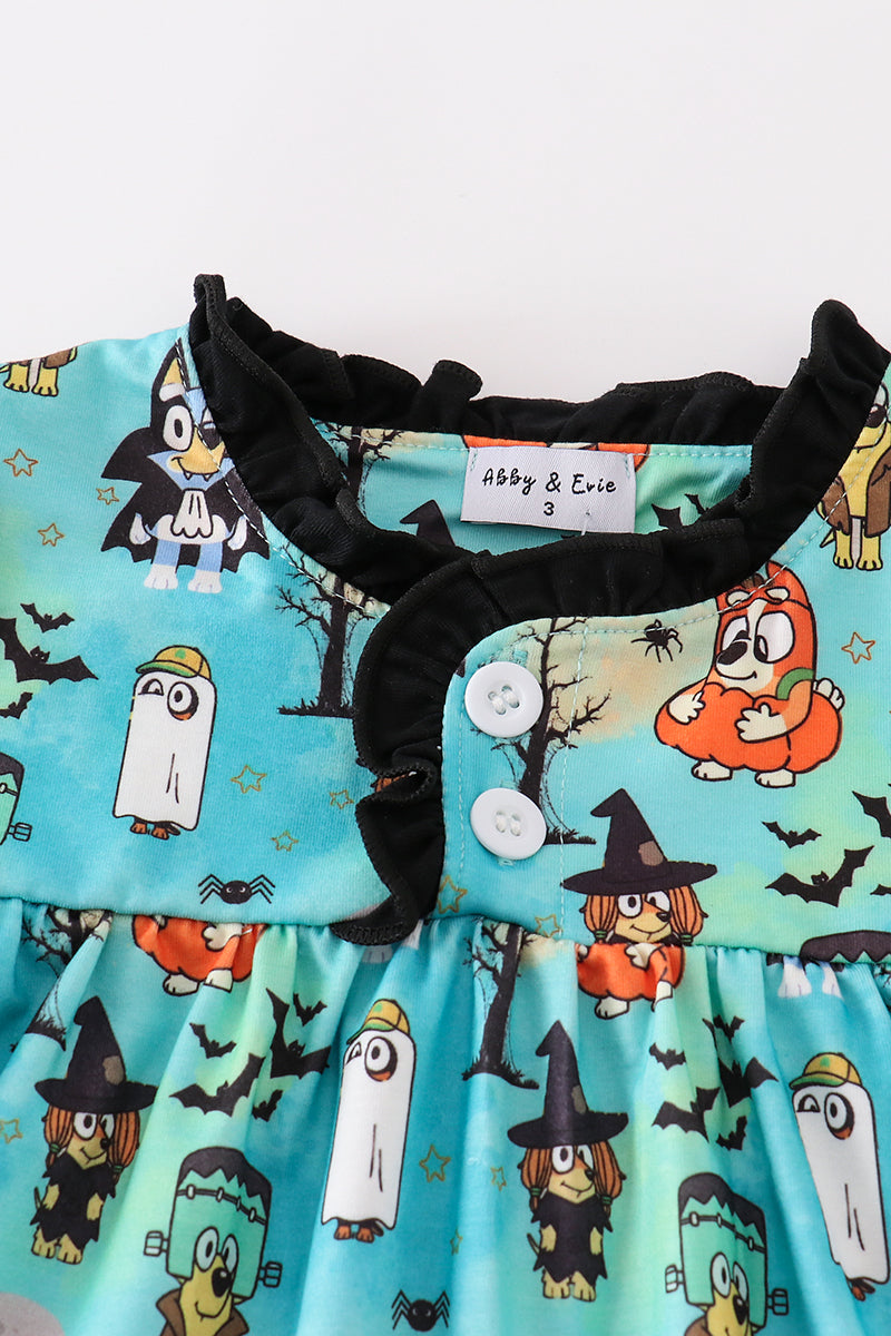 Halloween character print girl dress