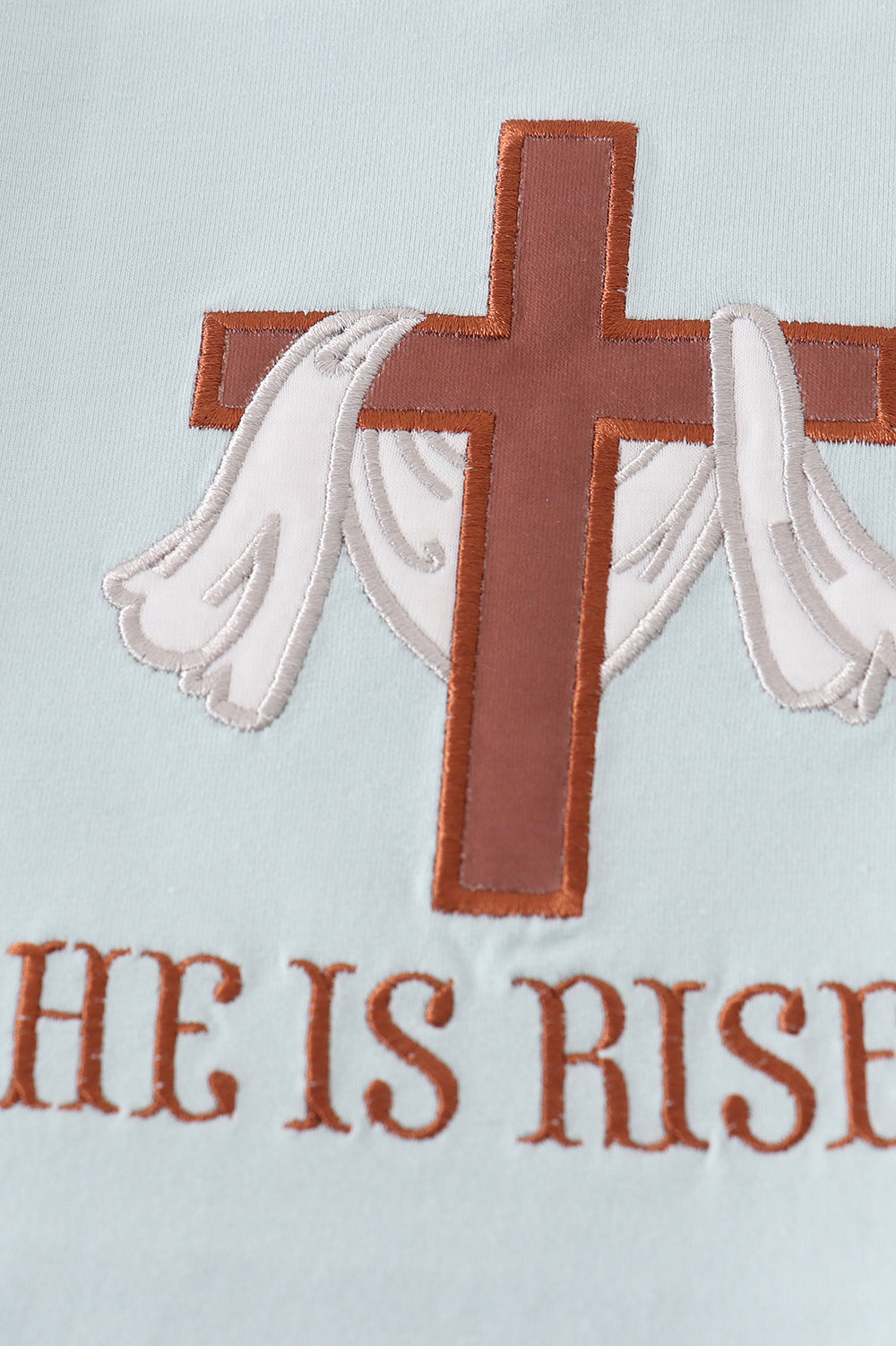 Easter he is risen embroidery boy set