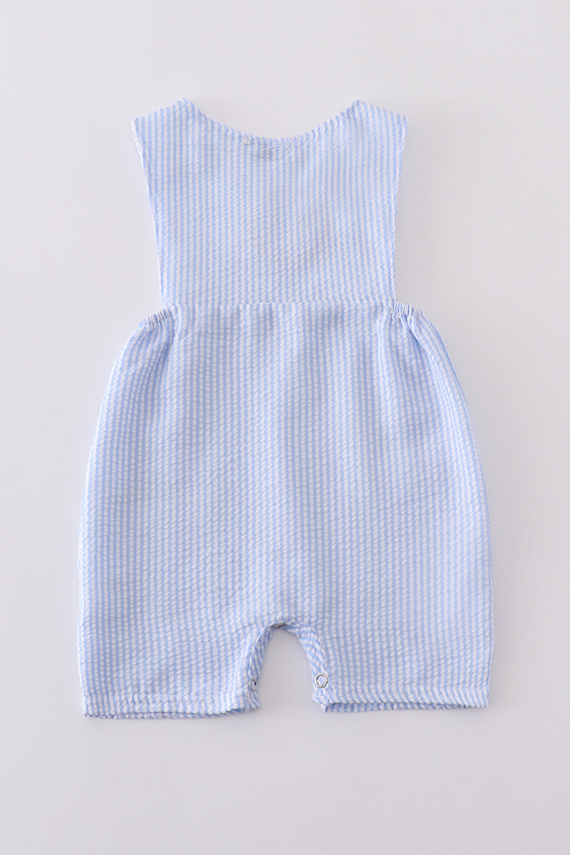 Blue cross embroider smocked set