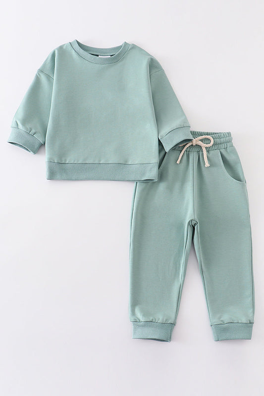 Teal sweatshirt & pants set