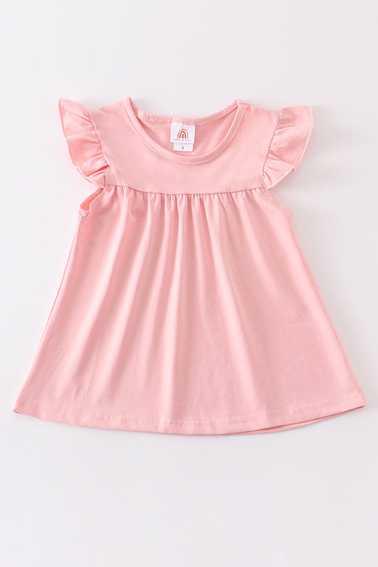 Pink basic ruffle top