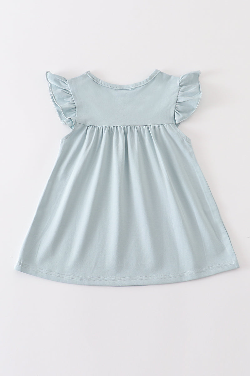 Blue basic ruffle top