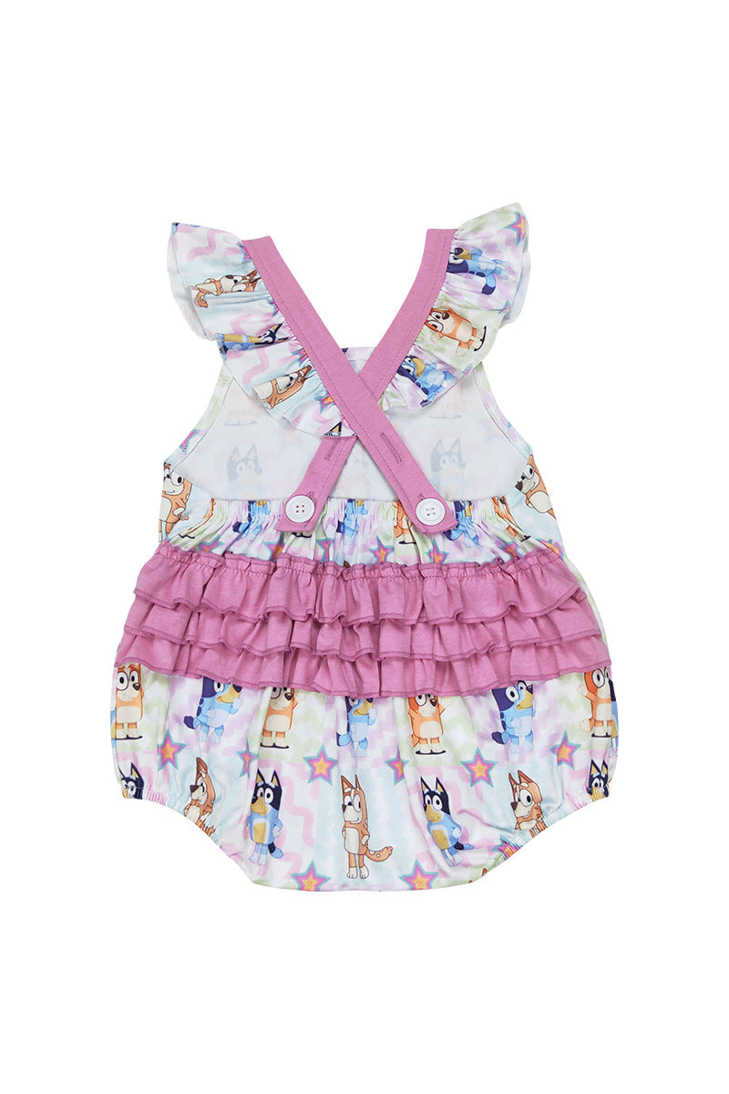 Multicolored character ruffle bubble