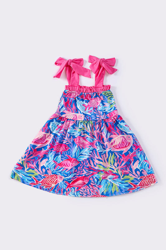 Magenta fish bow dress