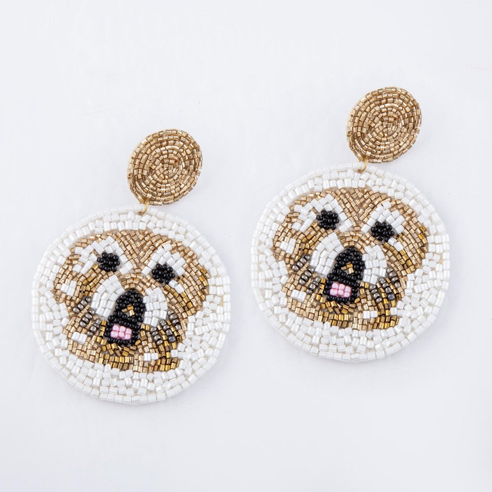 Golden Doodle Seed Beaded Dangle Earrings - OBX Prep