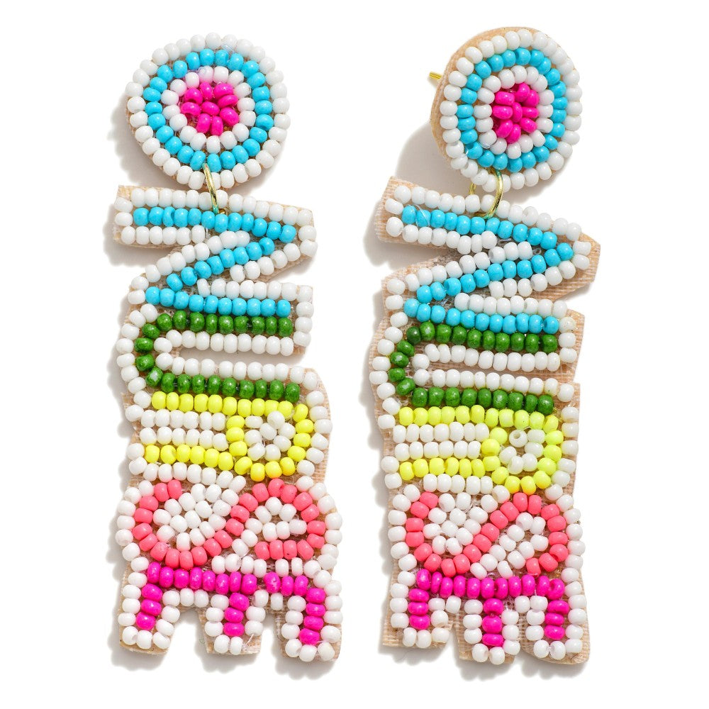 Nurse Bright Seed Beaded Drop Earrings - OBX Prep