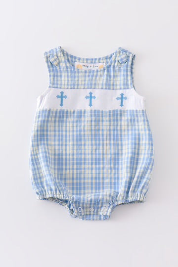 Cross Embroidered Boy Bubble