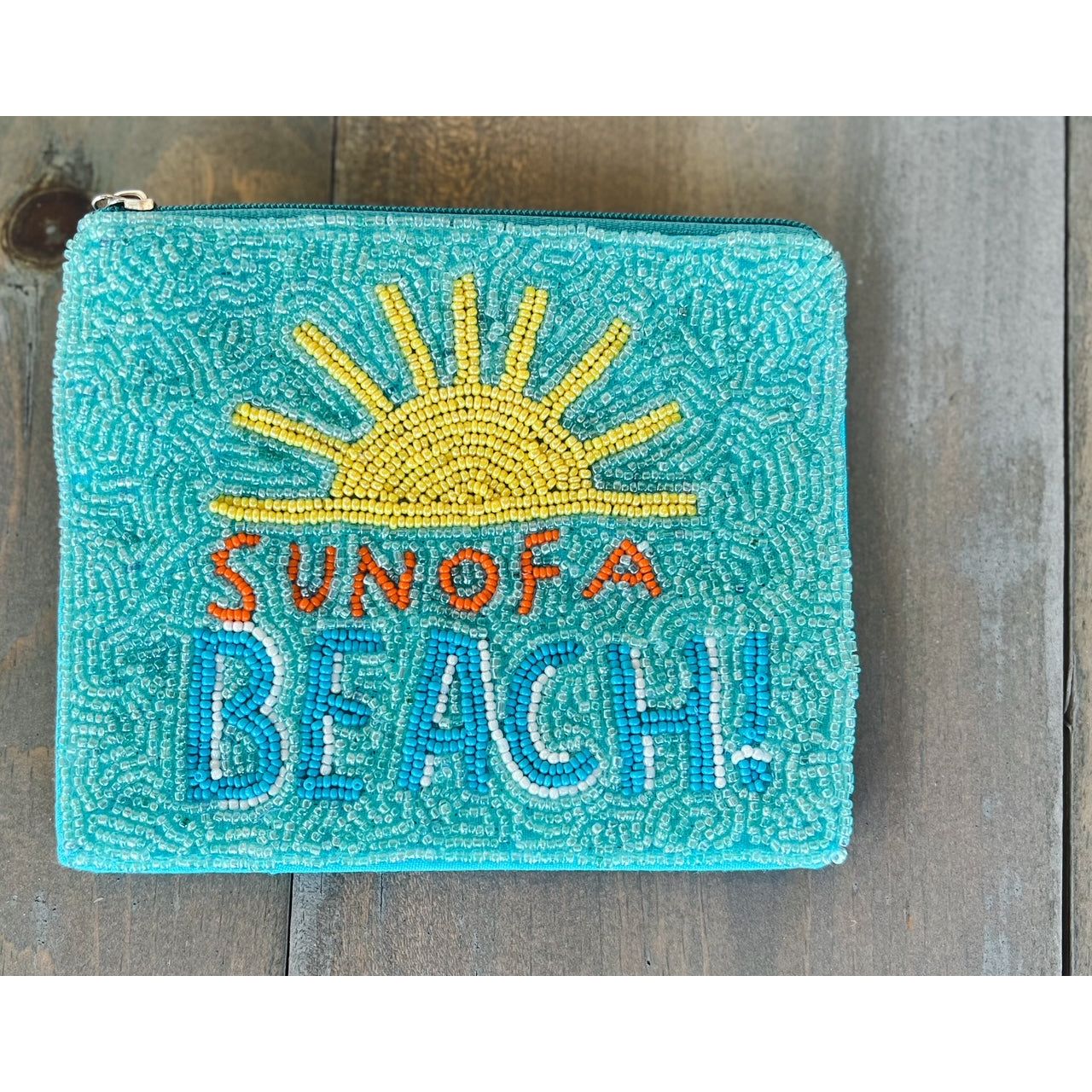 Sun of a Beach Seed Beaded Coin Purse - OBX Prep