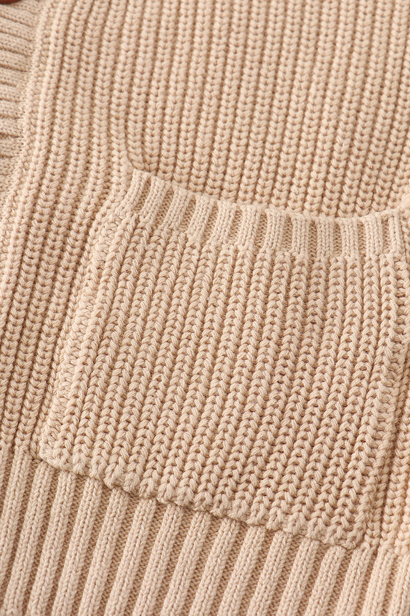 Apricot pocket cardigan sweater