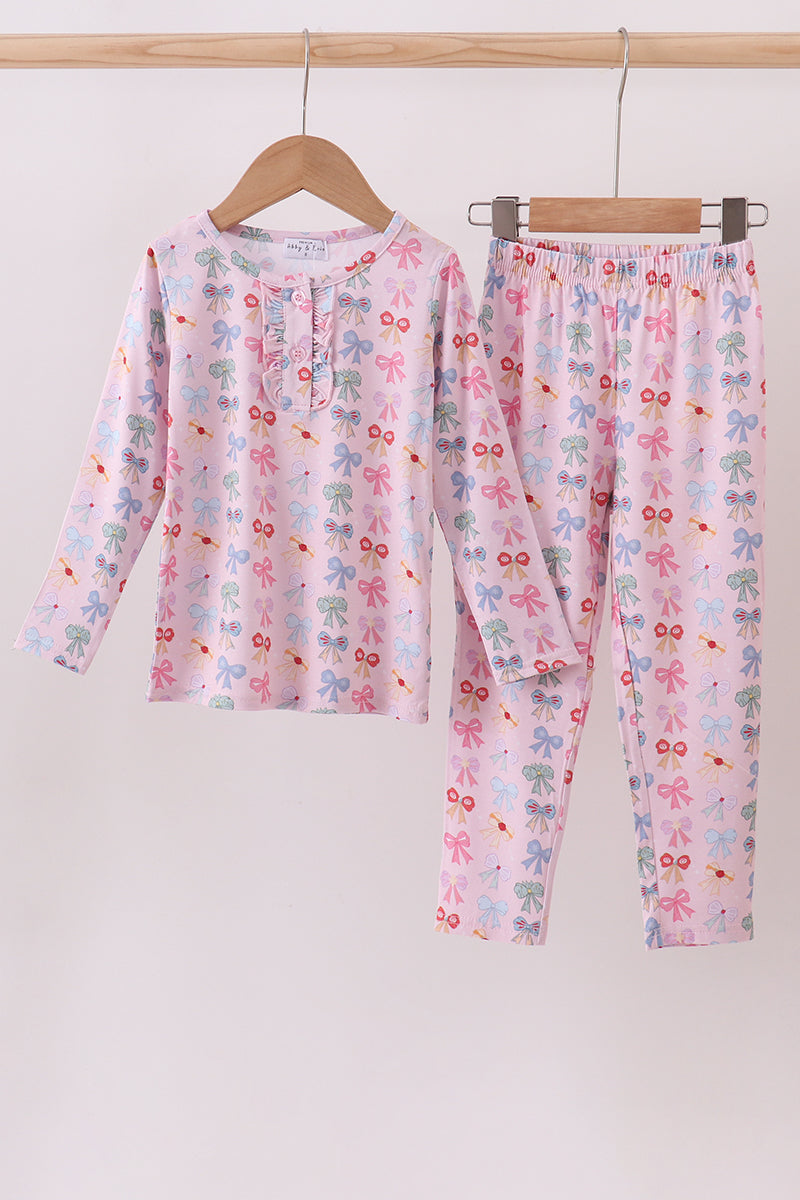 Premium whimsical bows bamboo pants set