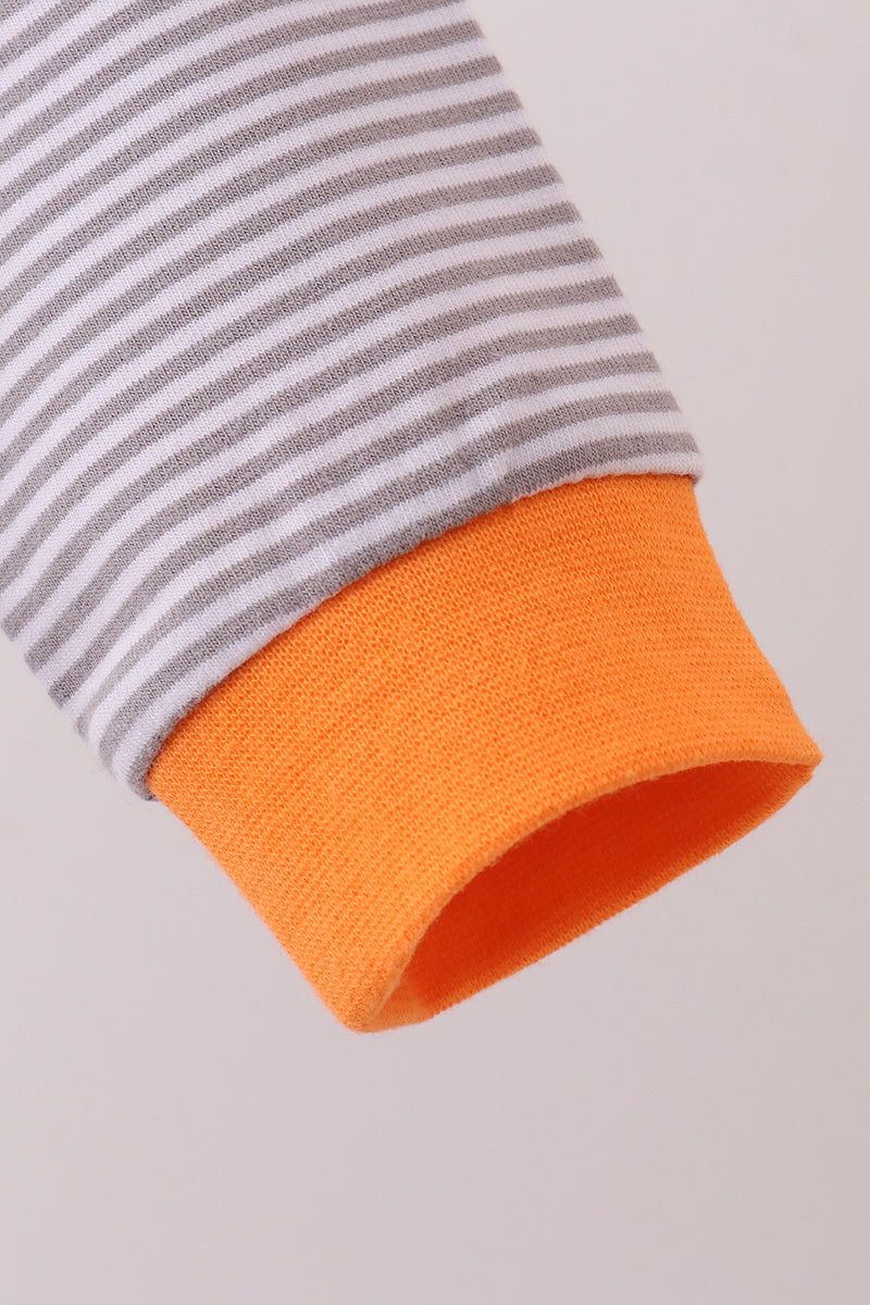 Premium Orange Tennessee stripe puppy embroidery dress