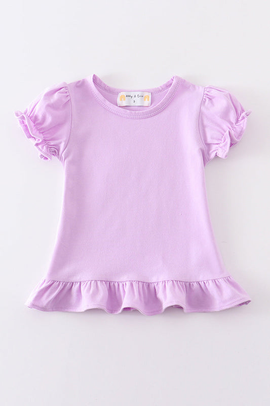 Premium Purple basic ruffle top