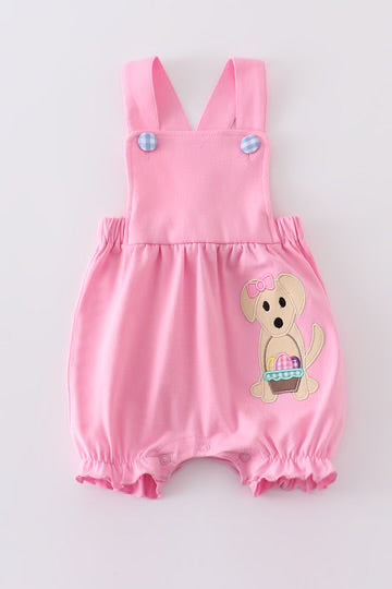 Pink Easter Dog Appliqué Romper