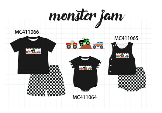 PO44 Black monster character embroidery collection - Ships July