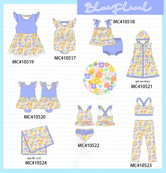 PO42 Blue floral print dot collection - Ships June