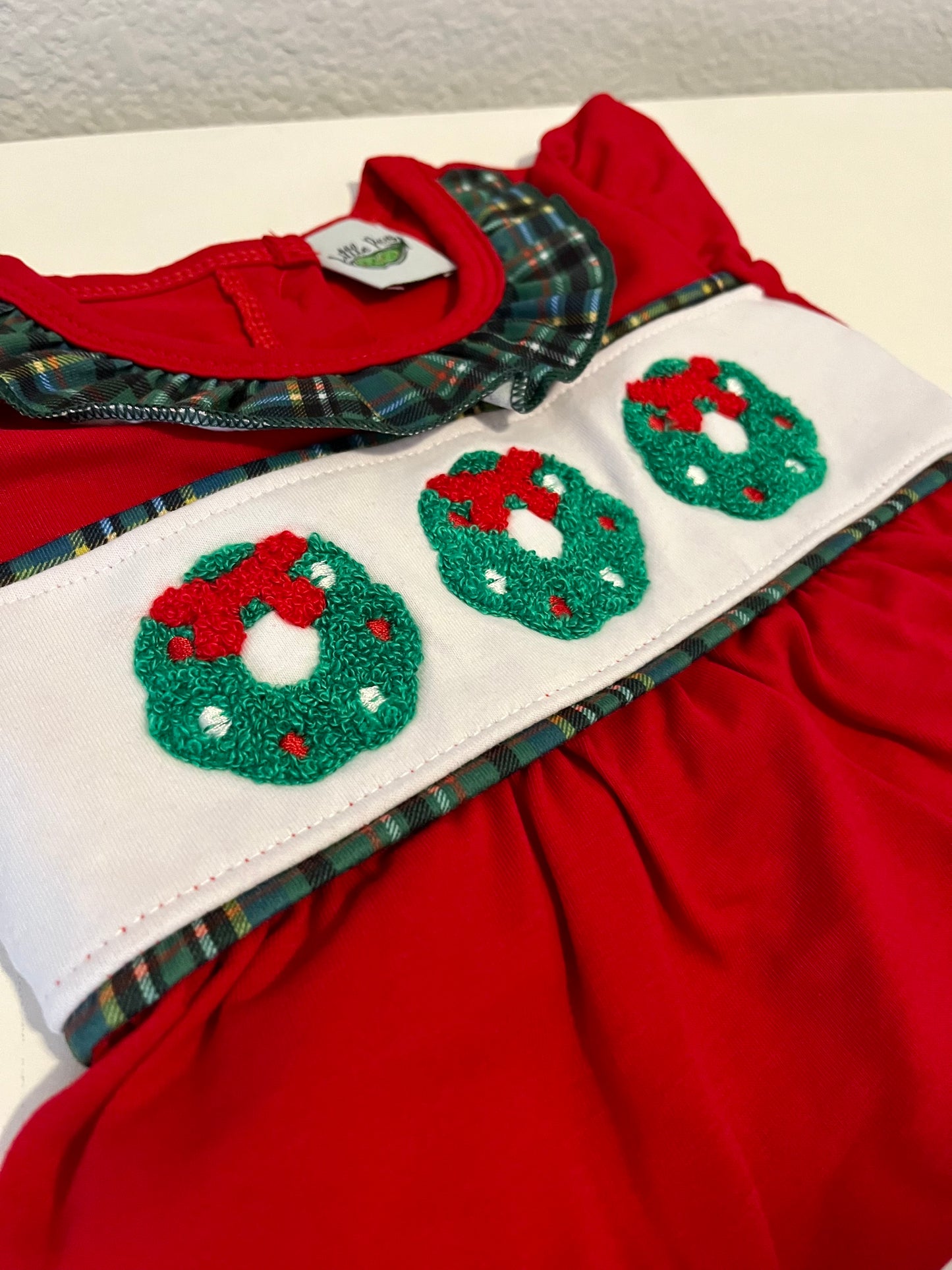 Holiday Wreath French Knot Dress