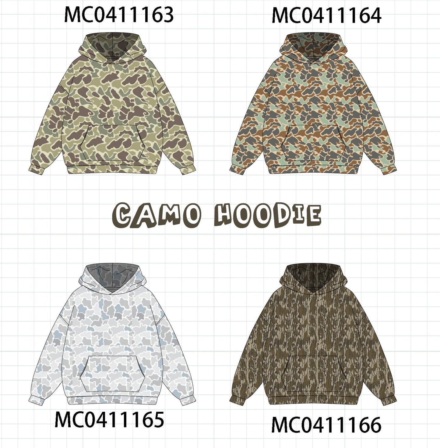 PO44 Camoflage print hoodie collection - Ships July