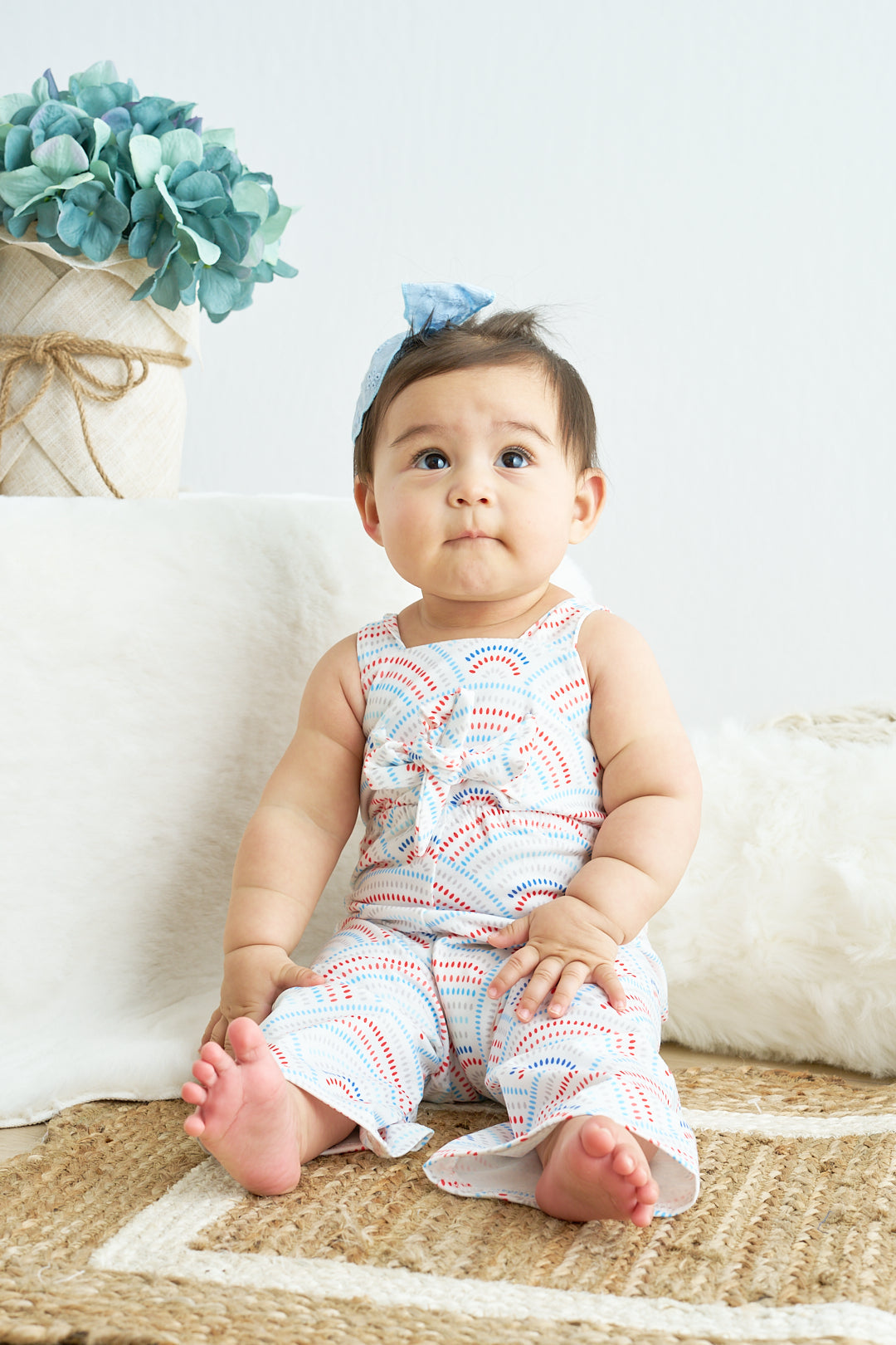 Rainbow print girl jumpsuit