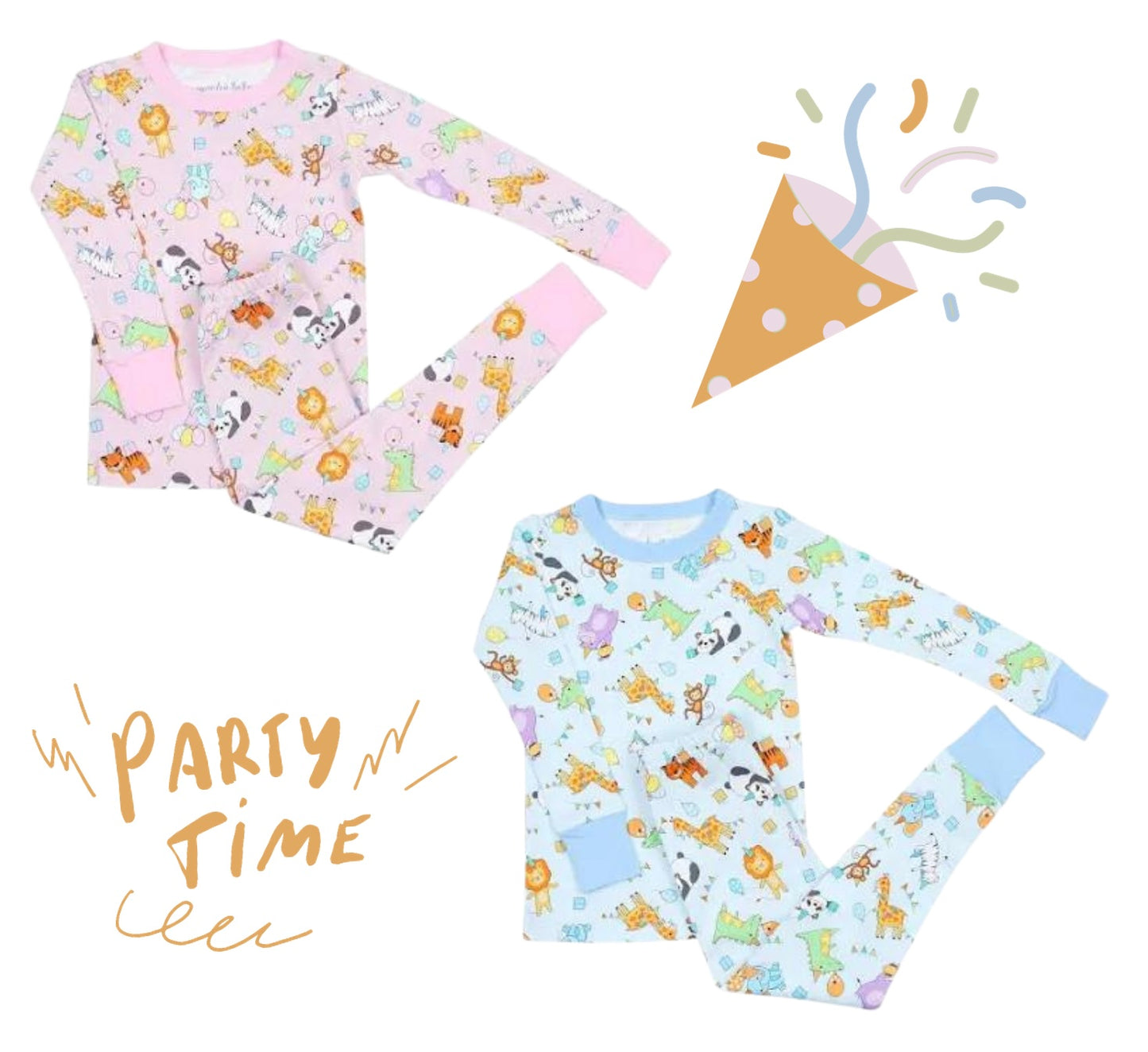 Birthday Cake, Presents, Party Long Pima Cotton Pajamas