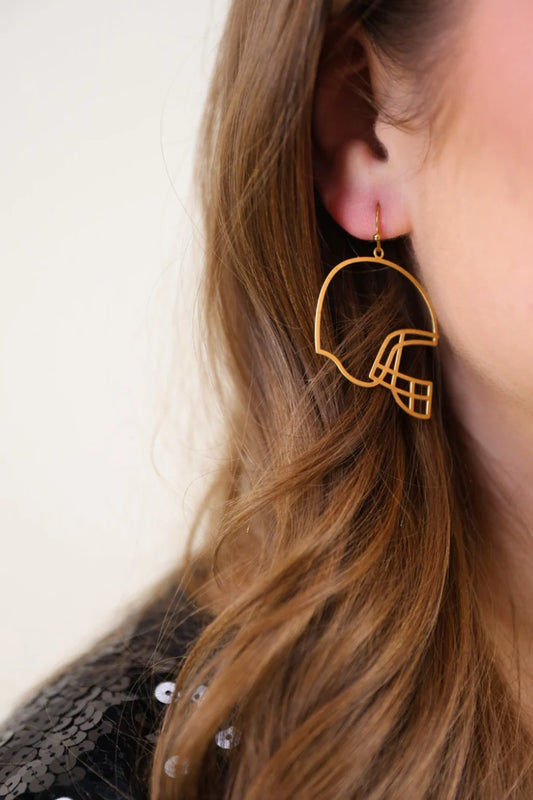 Football Helmet Drop Earrings