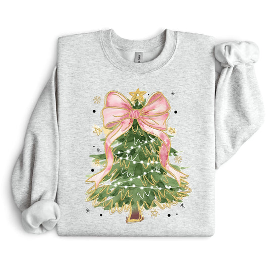 Christmas Tree With Pink Bow TEE.