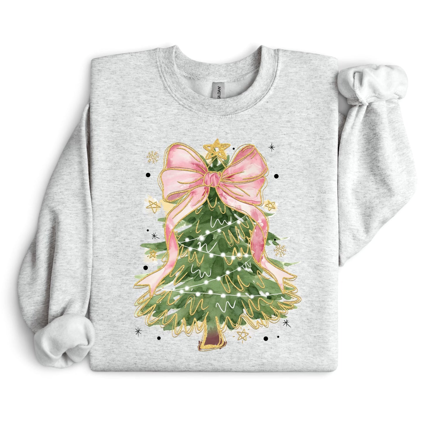 Christmas Tree With Pink Bow SWEATSHIRT.