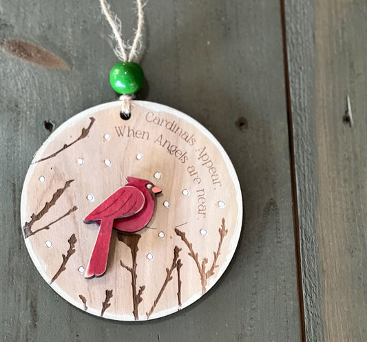 Cardinals Appear When Angels Are Near Christmas Ornament.