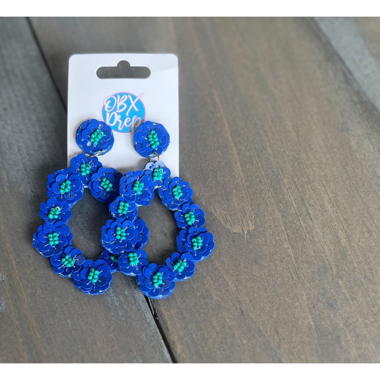 Handmade Oval Floral Spring Summer Beaded Earrings - OBX Prep