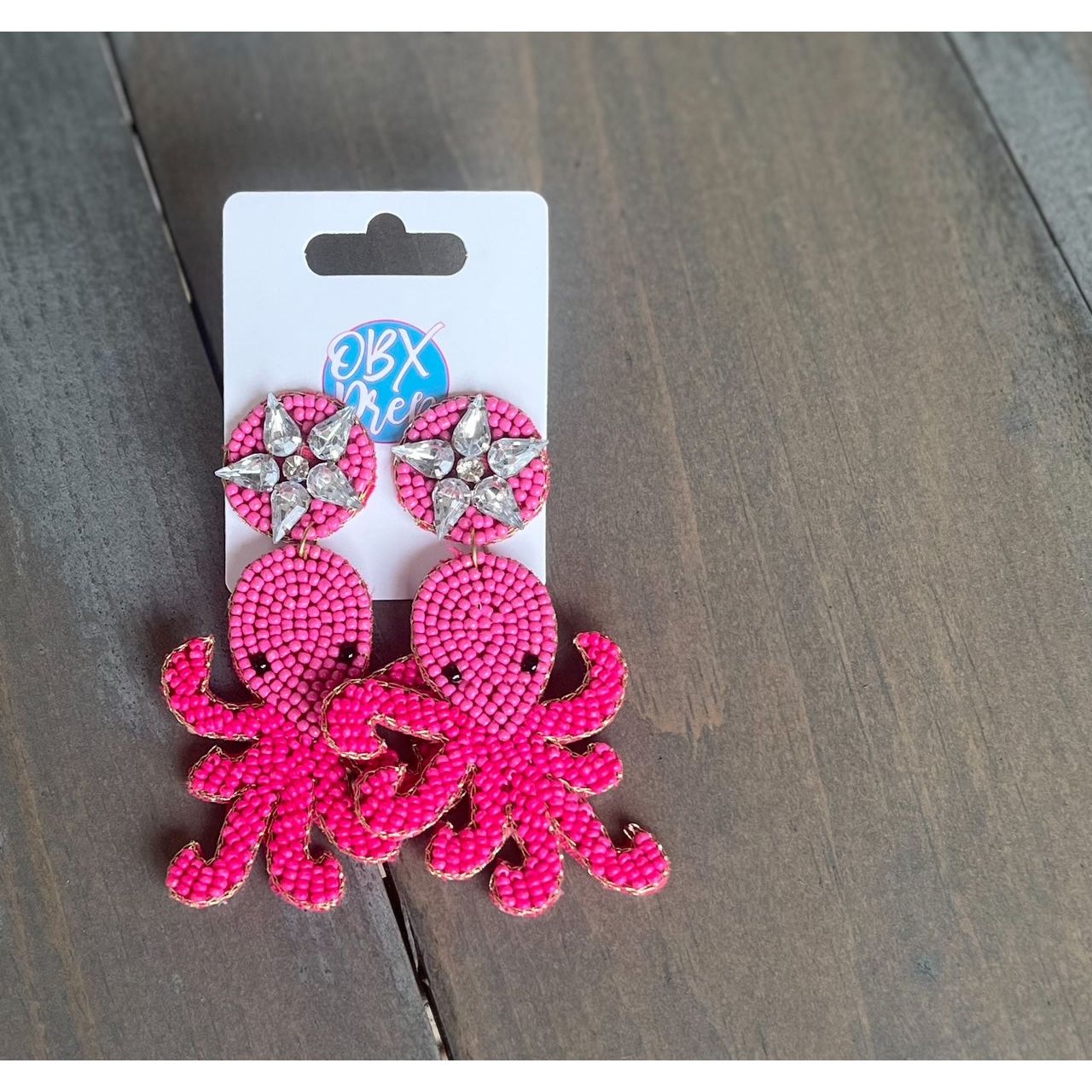 Octopus Beach Seed Beaded Drop Earrings - OBX Prep