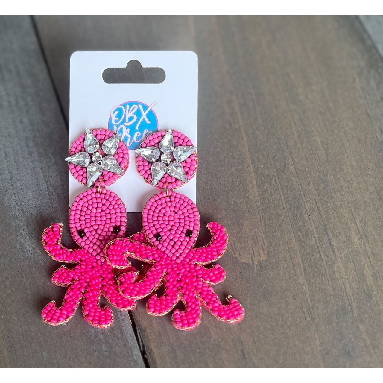 Octopus Beach Seed Beaded Drop Earrings - OBX Prep