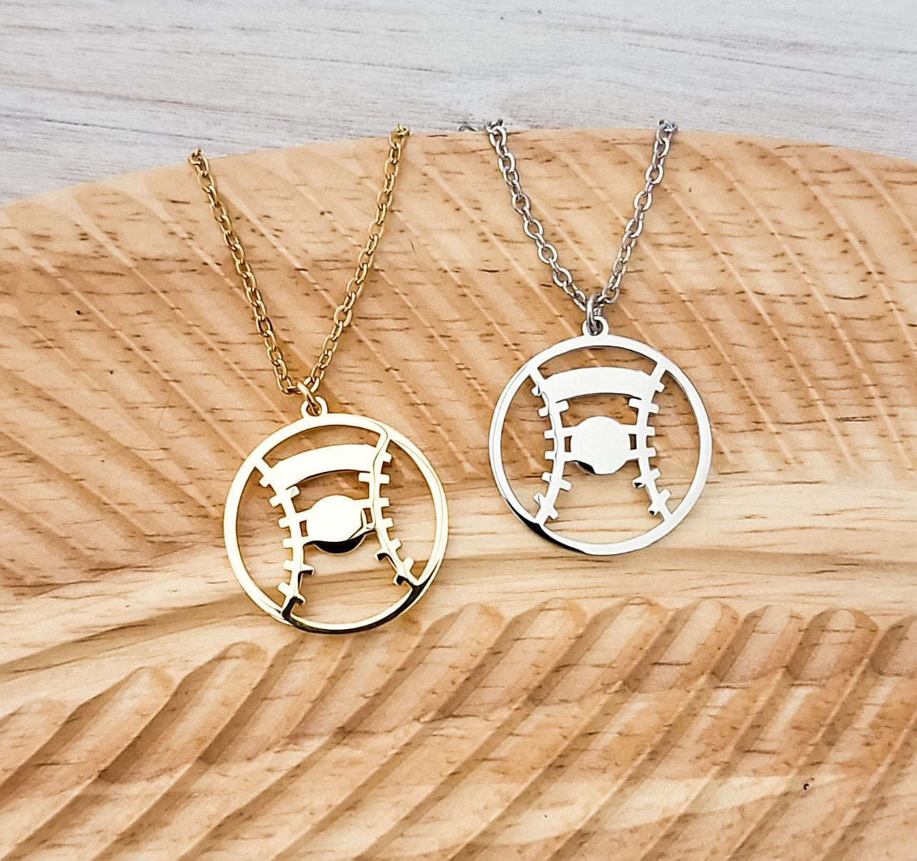 Personalized Laser Engraved Baseball/ Softball  Necklace.