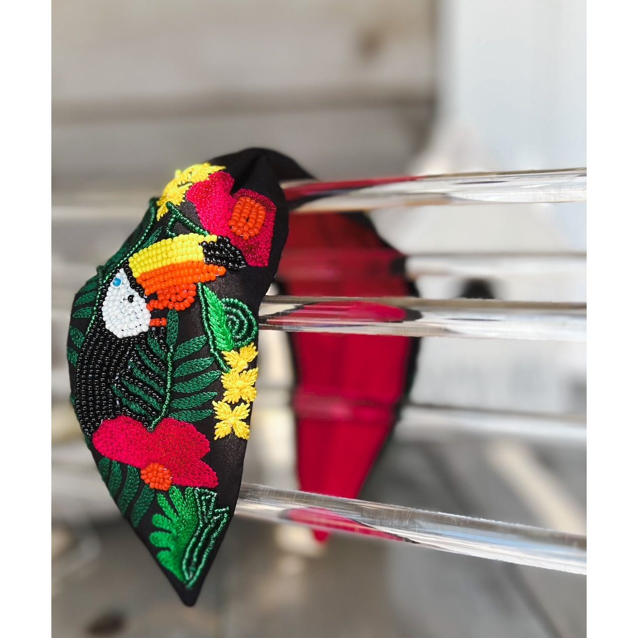 Tropical Toucan Turban Seed Beaded Headband - OBX Prep