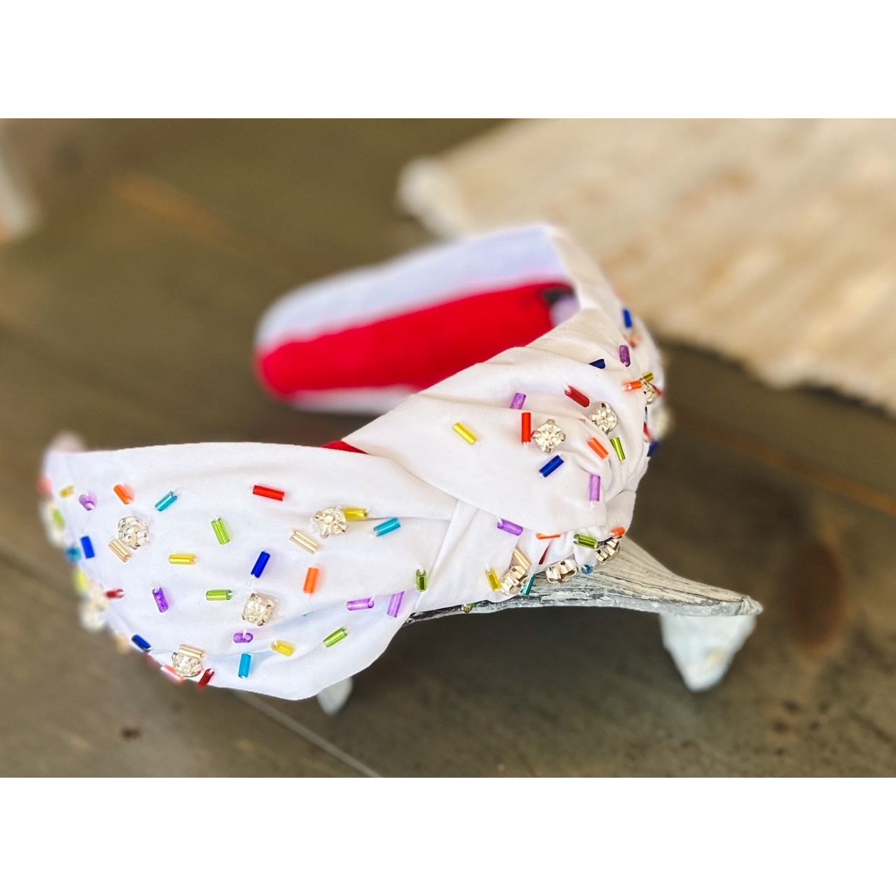 Confetti Beaded Top Knot Headband - OBX Prep