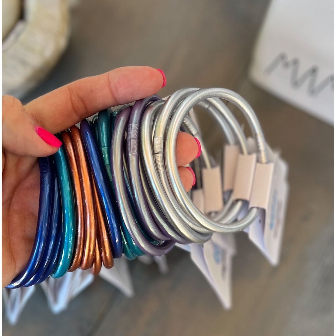 Foil Colors Silicone Bangle Bracelets - OBX Prep