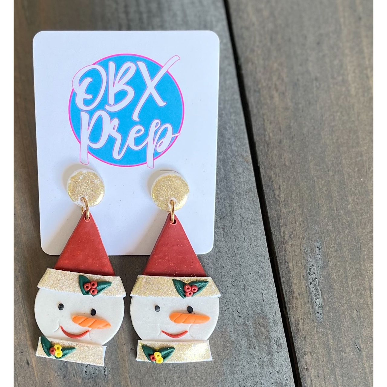 Snowman Polymer Clay Earrings - OBX Prep