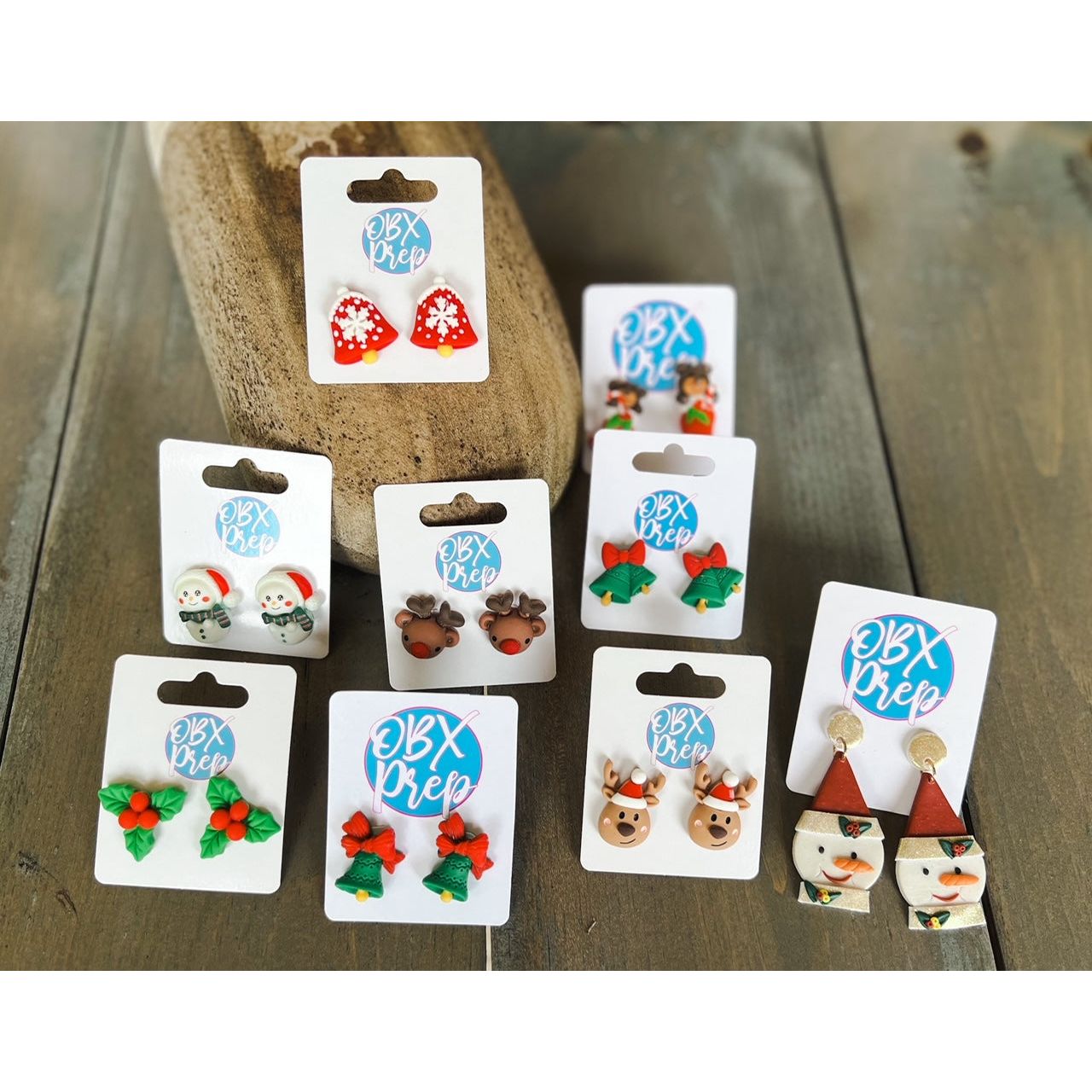 Snowman Polymer Clay Stud Earrings - OBX Prep