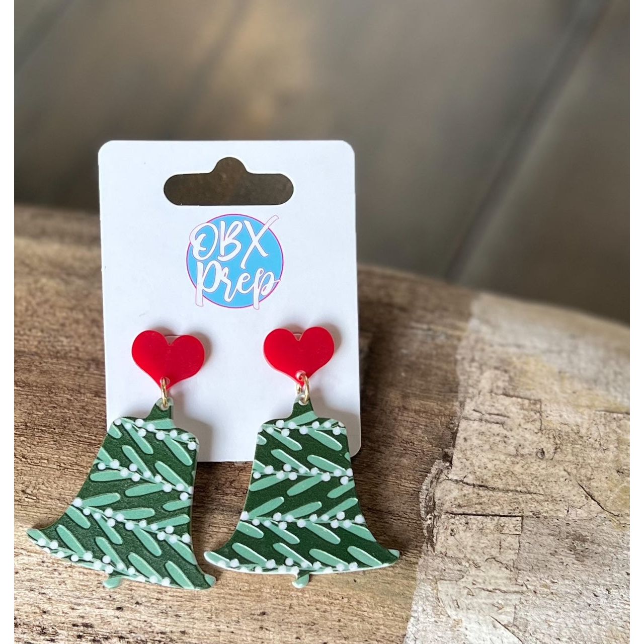 Christmas Stocking Acetate Drop Earrings - OBX Prep