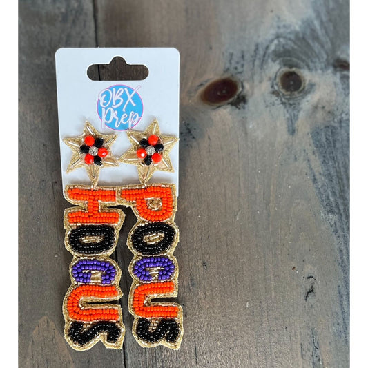 Hocus Pocus Bright Halloween Seed Bead Dangle Earrings - OBX Prep