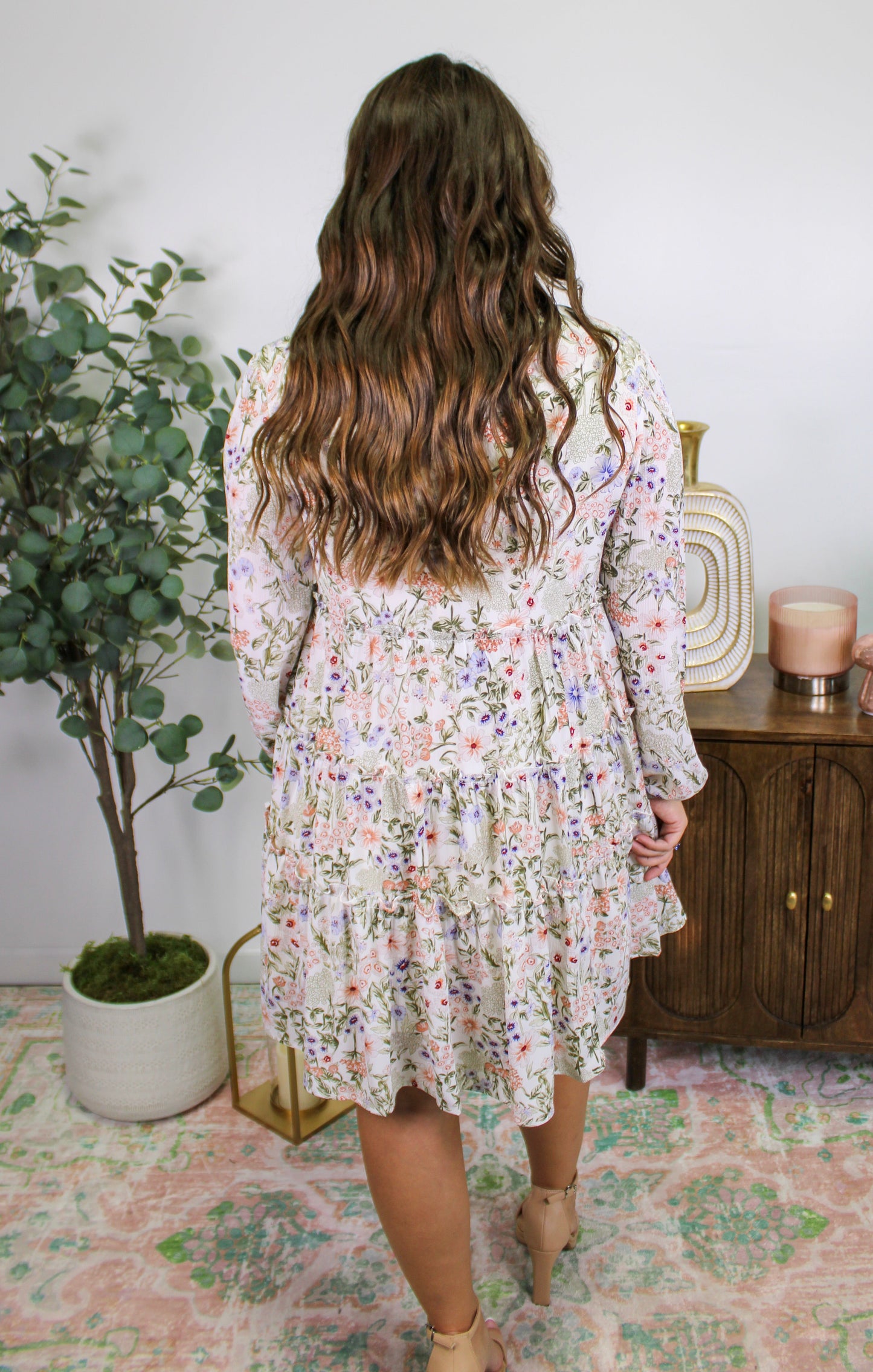 White Floral Mini Dress RTS