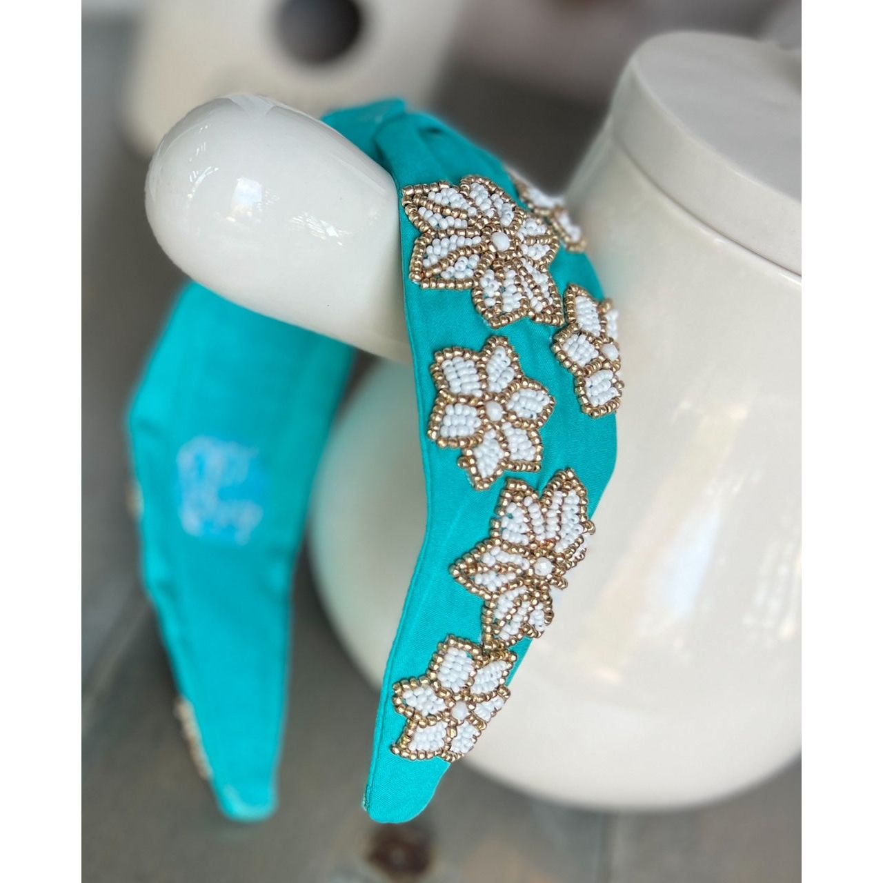 Snowflake Turquoise Beaded Headband - OBX Prep