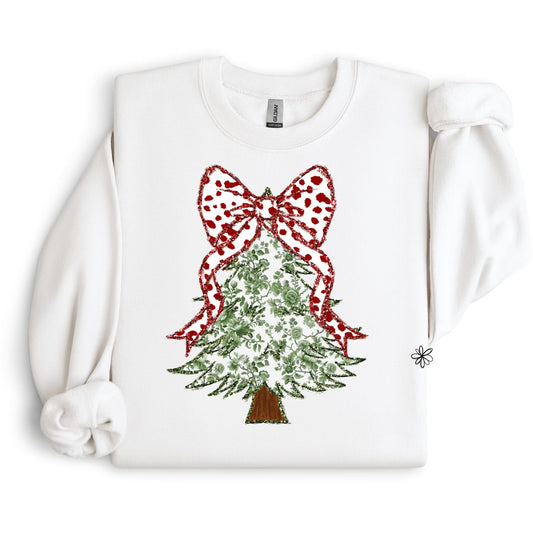 Green Floral Christmas Tree SWEATSHIRT.