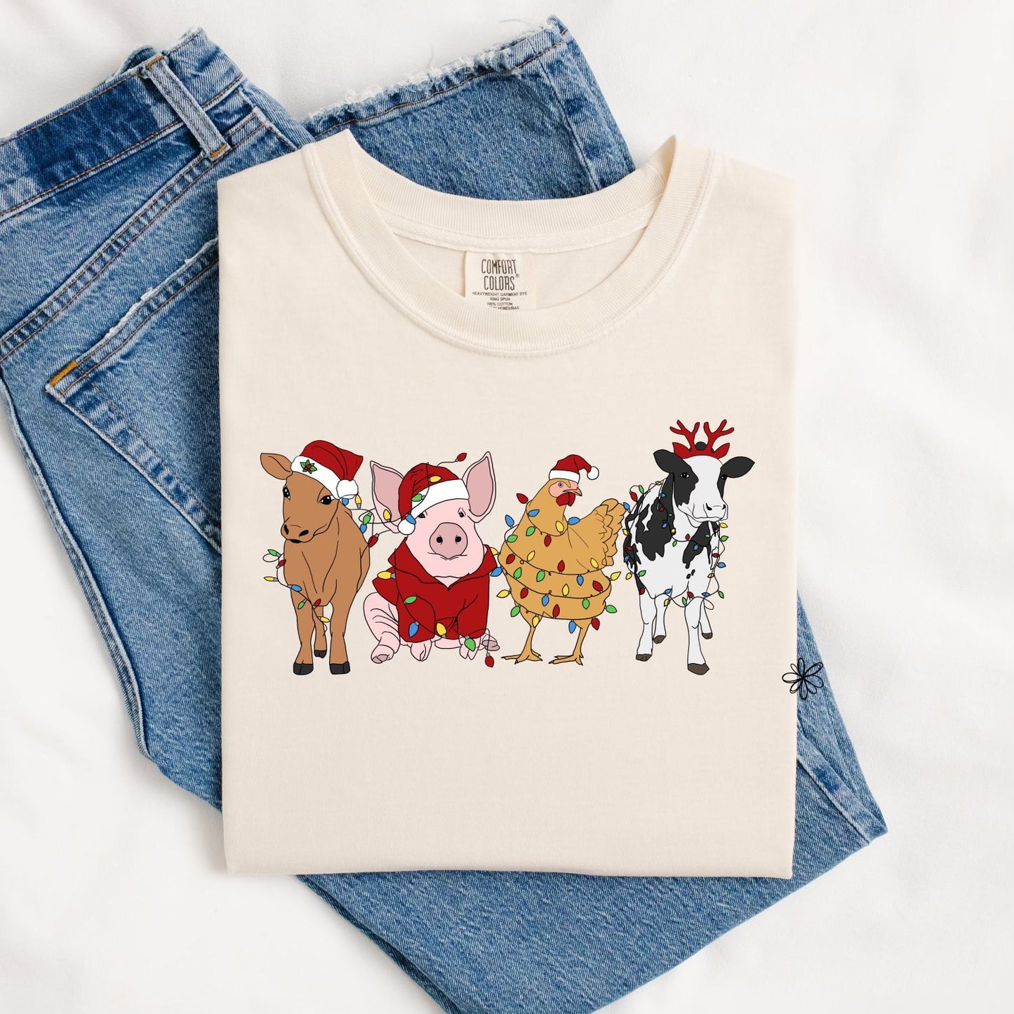 Animals In Christmas Lights TEE.