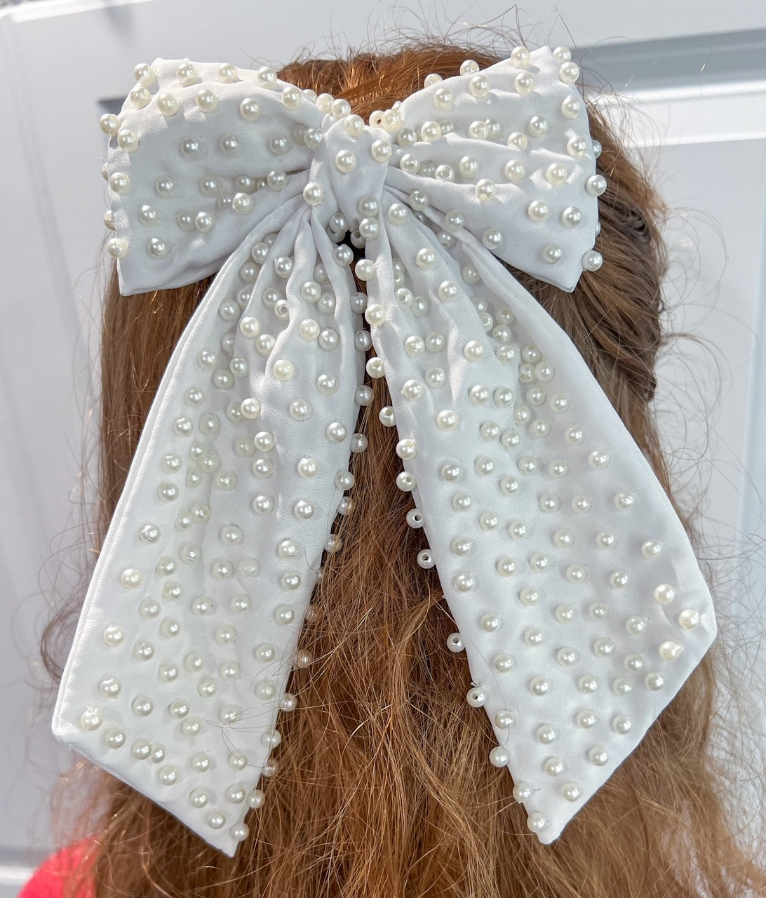 Bella Pearl Embellished Barrette Bow.