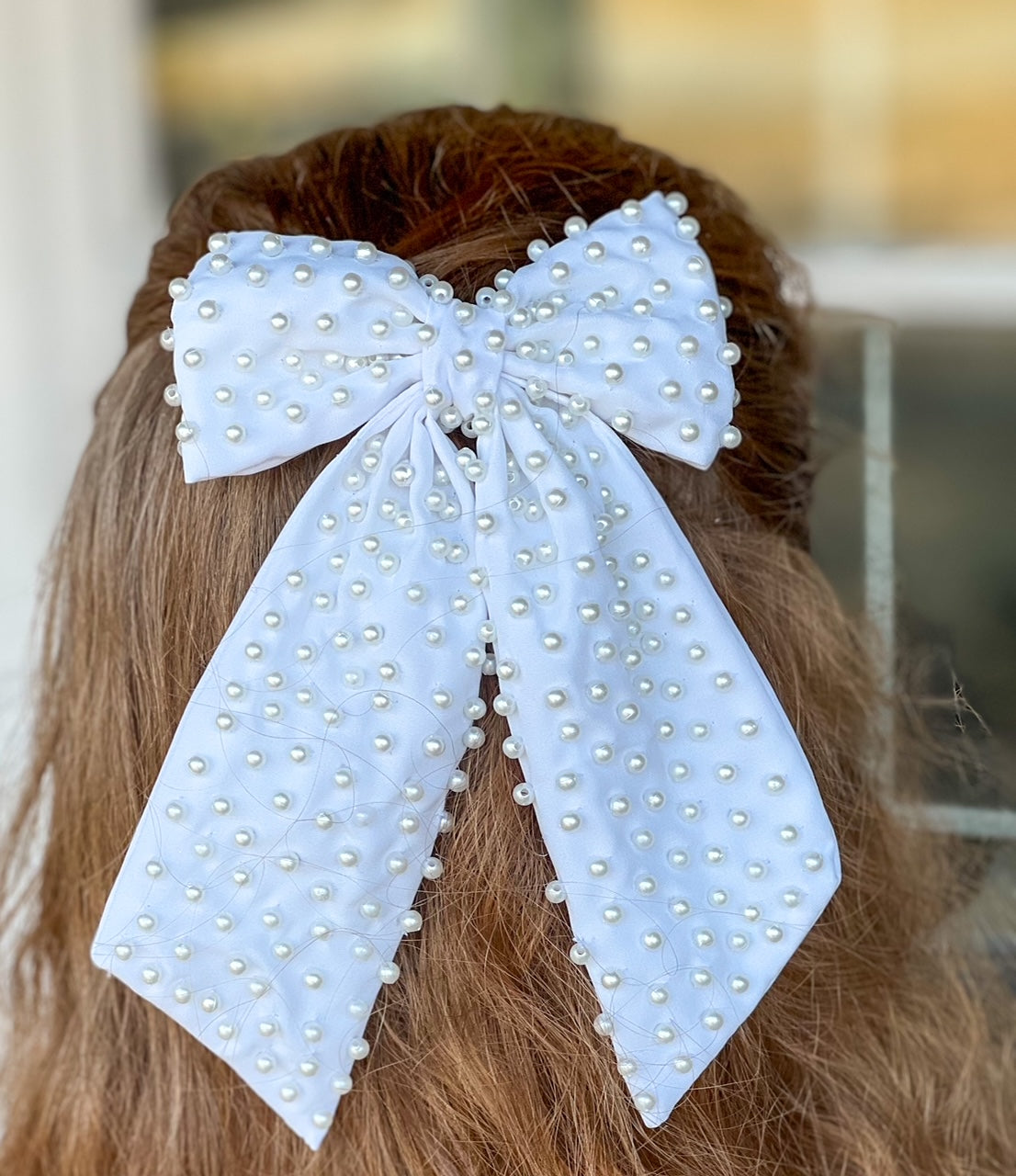 Bella Pearl Embellished Barrette Bow.