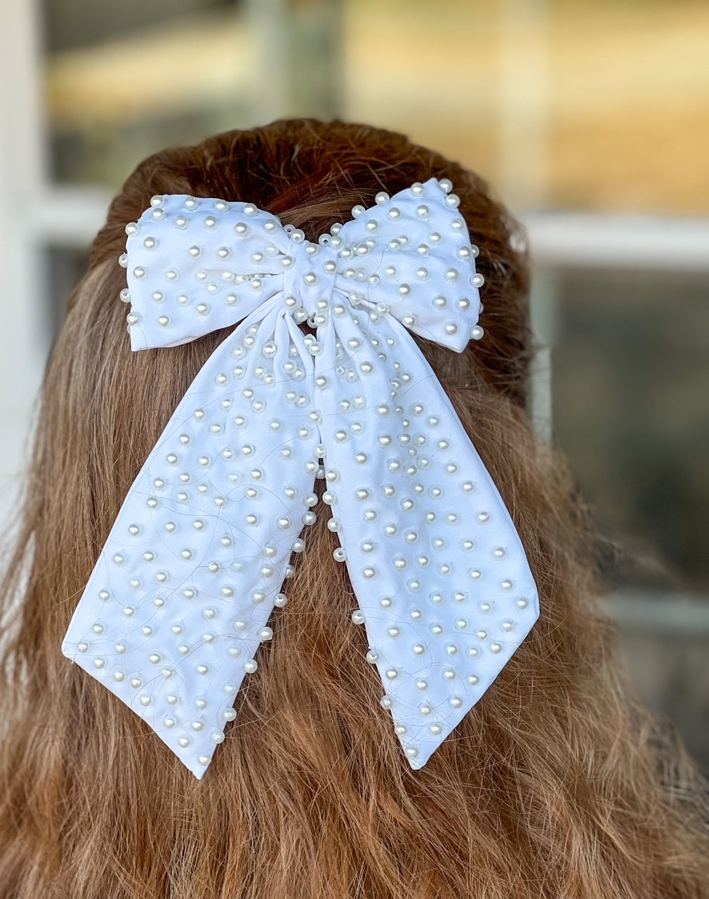 Bella Pearl Embellished Barrette Bow.