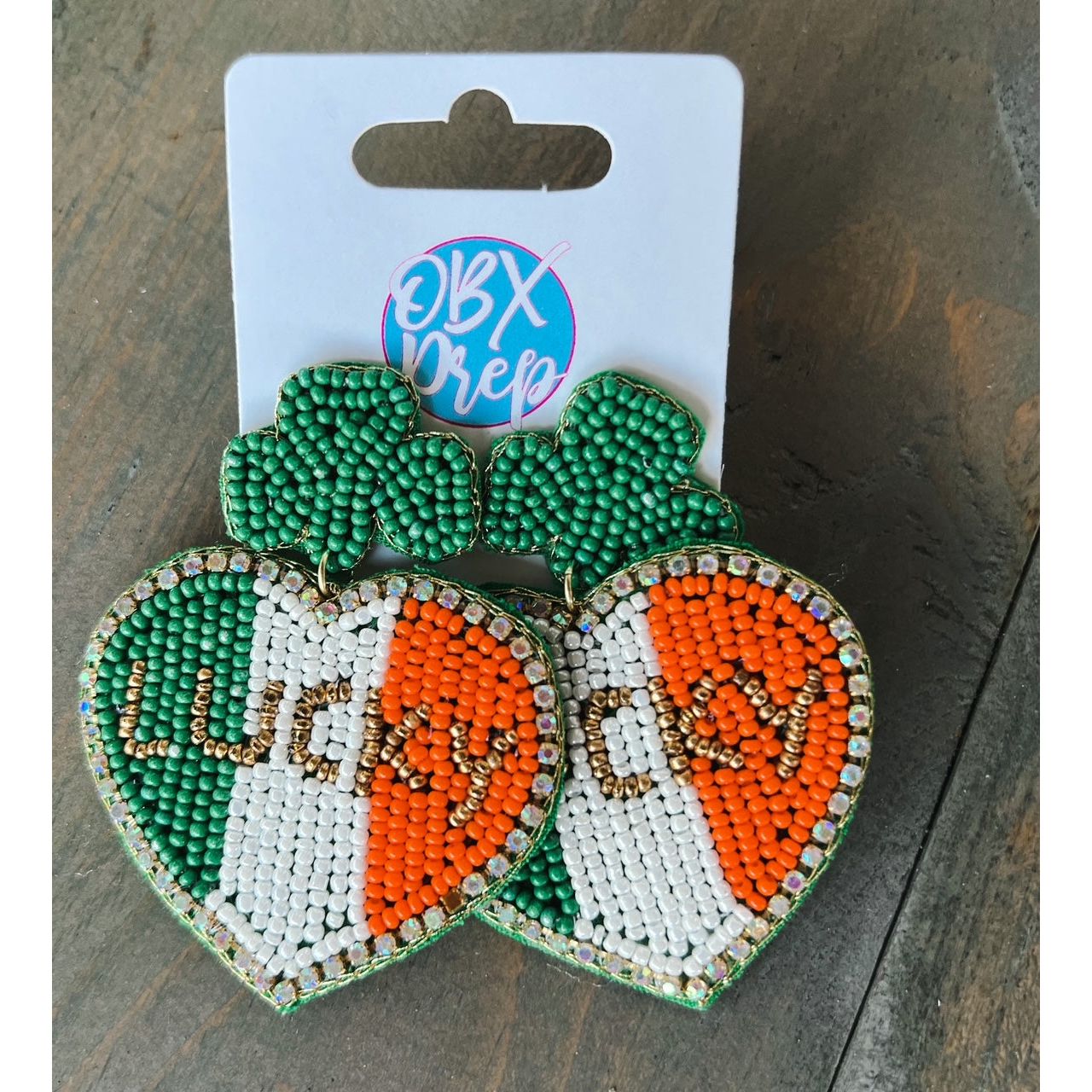 Clover St. Patrick's Day Lucky Seed Beaded Drop Earrings - OBX Prep